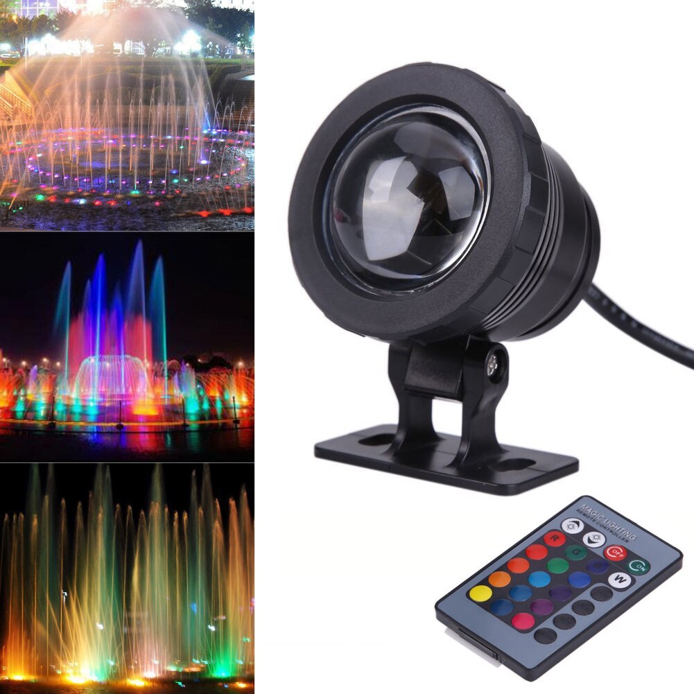 LED 수중 조명 정원 잠수정 연못 분수, 900lm, 방수, 원격 제어 RGB 램프, 수영장, 수족관용